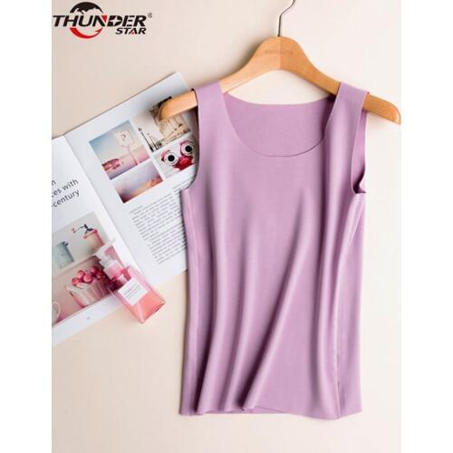 Women Velvet Vest Winter Warm Thick Underwear Fleece Lined Bottoming Shirt Lady Basic Tank Tops Body Shape Thermal Stretch Tops