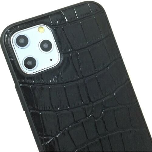 Genuine leather soft tpu case for iPhone 11 12 Pro Max Mini slim phone cases 2021 luxury cute crocodile ultra thin hard cover