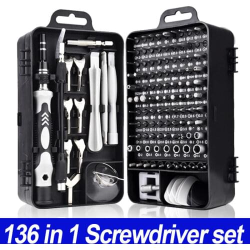 Multifunction Screwdriver Set 115 135 in 1 Professional Hex Torx PH2 Tips Magnetic Bits Screw Driver Mini Tool Case for Repair