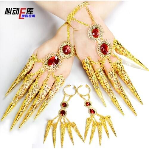Finger set Indian Dance GuanYin Buddha with Thousands of Hands Fingercots Bracelets Belly Dance