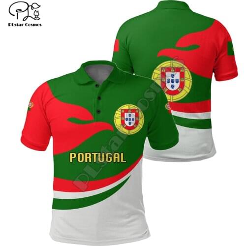 PLstar Cosmos Newest Fashion Portugal Symbol 3D Print Summer Men‘s Polo Shirts Flag Short-Sleeve Casual Wear Brand T-Shirt P1