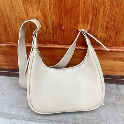 Solid Color Crossbody Dumplings Bags For Women 2020 Simple Casual Messenger Shoulder Bag Female Handbags Armpit bag black