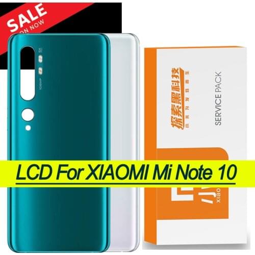Original For Xiaomi Mi Note 10 Back Battery Cover CC9 Pro Glass Housing Door Case Note10 Rear Housing Glass