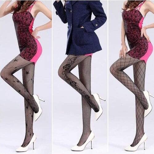 Multi-Styles Sexy Fishnet Stocking Hollow Tattoo Tights Black Pantyhoses Shaper Grid Ultra-Thin Retro Style Spring Summer CI156