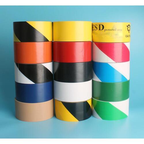 48mm*18m Safety Warning Tape Danger Caution Barrier Remind Work Safety Protection Adhesive Tapes Marked Stairs Floor YJD002