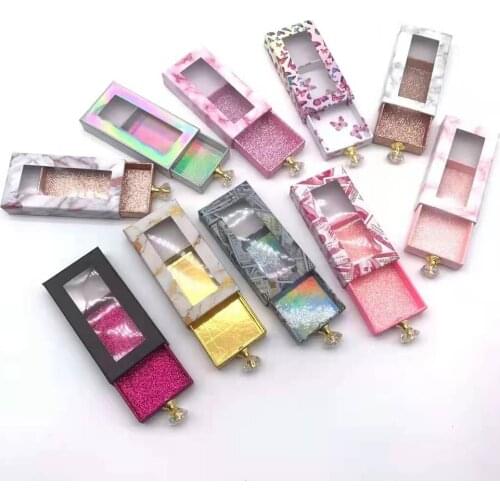Rectangle Drawer Box Empty Eyelash Packaging Lash Cases Wholesale Clear Custom Made Lash Package with Lash tray