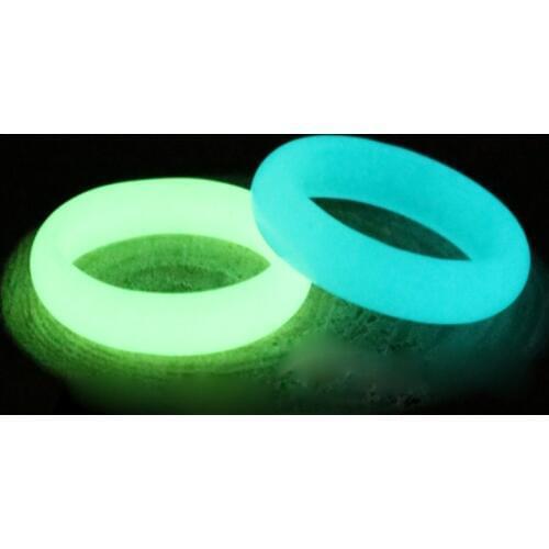 Rarely 8mm Wide Natural Fluorite luminous Stone Glow in Dark Ring Fine Jewelry