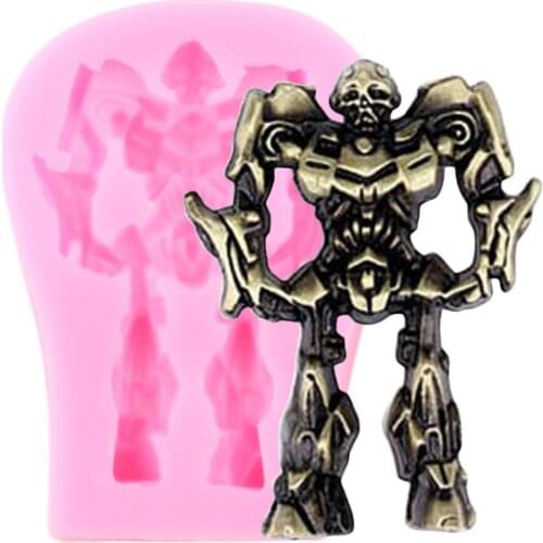 Robot Silicone Molds Baby Birthday Cake Decorating Tools Cookie Baking Fondant Mould Chocolate Gumpaste Candy Clay Moulds