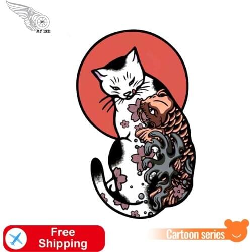 Unique Cats Embroidered Patches Iron on for Clothes DIY Tattoos Japanese Culture Cool Punk Jacket Shirt Badges Cartoon Accessory