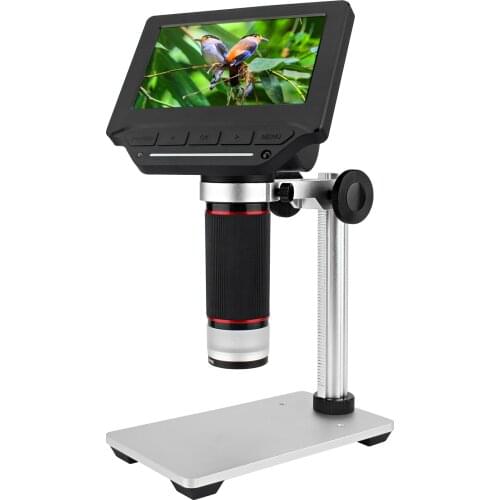 LCD Video Microscope with 32GB TF Card 1000X Microscope Telescope 1080P with IR Remote Adjustable Metal Stand LED Support