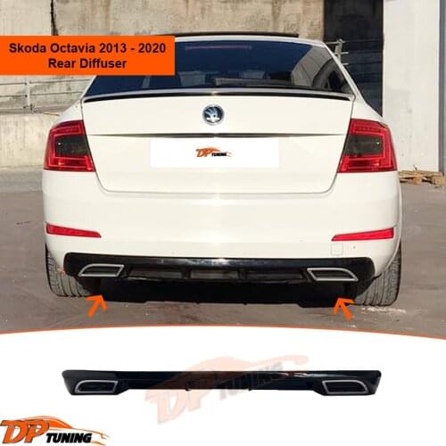 Skoda Octavia 2012 - 2019 Rear Diffuser + Exhaust Chrome