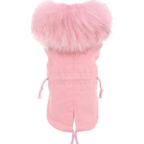 Winter Coat for Dogs Fleece Dog Parkas Teddy Warm Faux Fur Hood Overalls for Dogs XS S M L XL