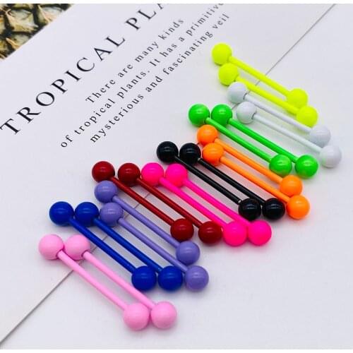 1Pc Painted Tongue Barbell Nail Stainless Steel Nipple Rings Ear Bone Stud Nipple Piercing Body Jewelry