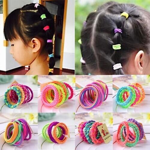 Hot Sale 10PCS/Lot Girls Colorful Elastic Hair Band High Qyality Lovely Children Hair Ropes Accessories