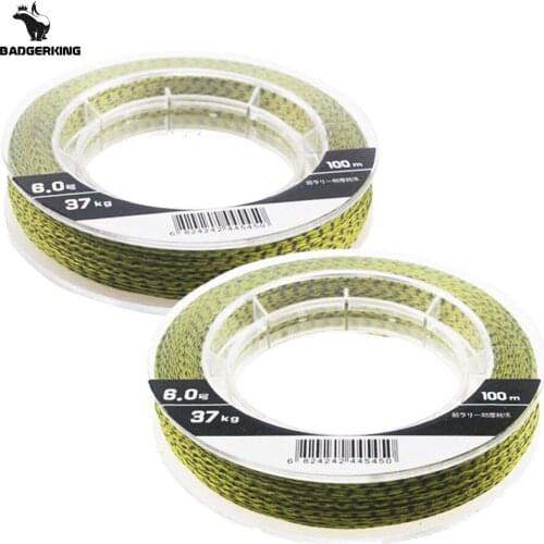 100m carp fishing leader line 4 strands PE braided fishing line multifilament line braid line Camouflage 4cord fishing line
