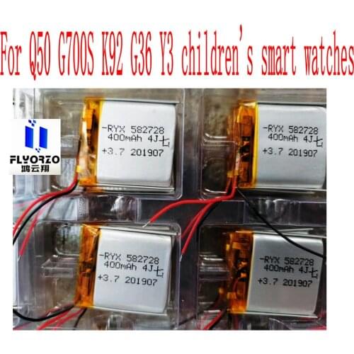 Brand new 400mAh 582728 Lithium Polymer Li-Po li ion Rechargeable Battery For Q50 G700S K92 G36 Y3 childrens smart watches