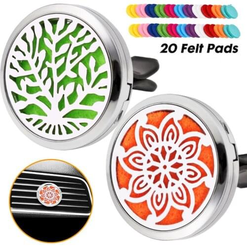 2PC Car Aromatherapy Diffuser Lockets Pendants Essential Oil Diffuser Perfume Aroma Diffuser Necklace Pendant Car Air Freshener