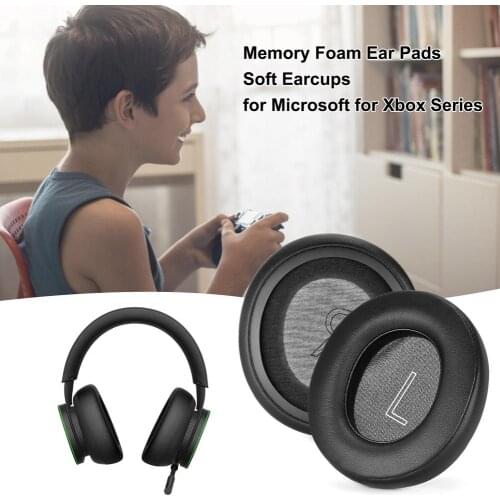 2pcs Replacement Leather Ear Pads For Microsoft Xbox Series X/S/Xbox One Headphones Cover Memory Foam Ear Cushions EarPad