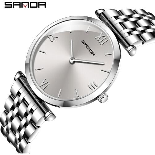 2020 Sanda Luxury Business Watch Men Waterproof Strap Stainless Steel Professional Design Fashion Rose Gold Mens Quartz Watches