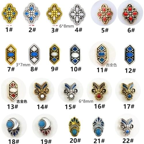 50pcs/pack Japan Metal 3D Nail art Decorations Kawaii Bohemia Style Nail Parts Nail Accessories DIY Alloy Nail tools Supplies