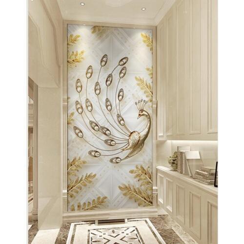 5d wall Murals Crystal Peacock Flower 3d Wallpaper mural 3d photo wall Mural for Living Room 8d Mural