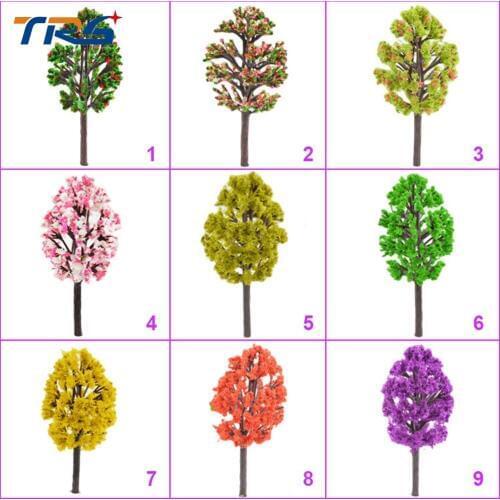 6cm-10cm Miniature Colorful Scale Trees Color For Model Train Design The Micro Structures Green Trunk Landscape