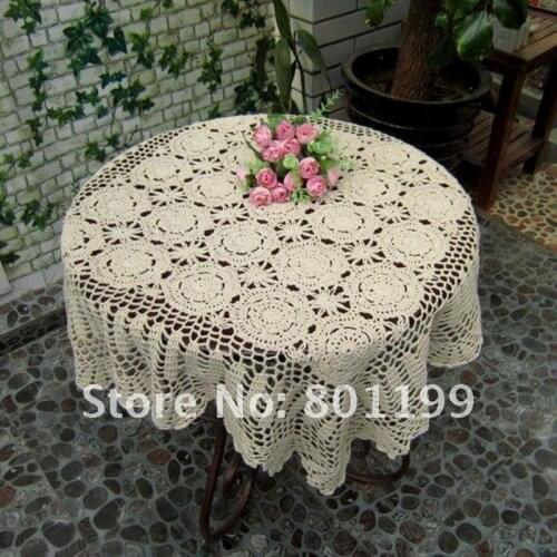 60x60cm (24 inches) Tablecloth Vintage Placemat Handmade Crocheted Tablecloths Tablemat