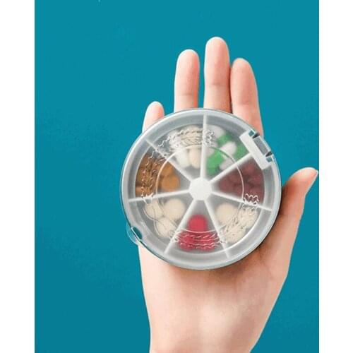 7 Days Pill Box Round Portable Travel Storage Vitamin Box Sort Tablet Holder Mini Medicine Pill Box Organizer Pill Box Splitters