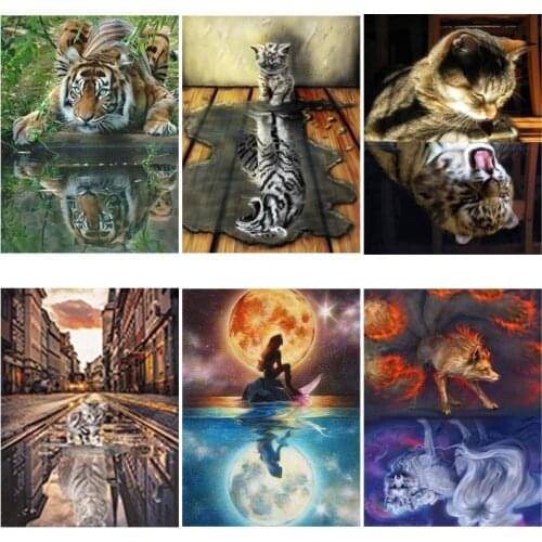 DIY Shadow In Water Craft 5D Diamond Painting Full Round & Square Resin Mosaic Embroidery Cross Stitch Kits Wall Decor Gift