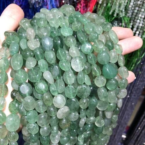 Natural Stone Beads Irregular Green Strawberry Crystal Loose Beads For Jewelry Making DIY Necklace Bracelet Earrings Accessory