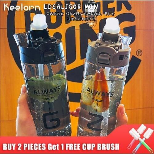 Keelorn 550ml High Quality Water Bottle Brief Letter cover Creative With Lid Straw Outdoor Thermal Portable Water Bottle