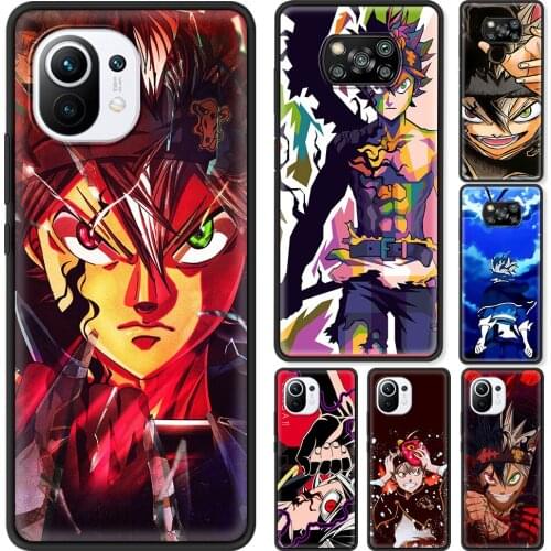 Smart Phone Case For Mi Poco F3 X3 GT M3 CC9 Pro X3NFC F3 F1 A3 A2 CC9E Note 10 Lite Silicone Bumper Black Clover