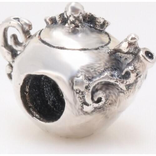 Hot Sale Genuine 100% 925 Sterling Silver Magic kettle teapot beads Fit Original Bracelet Necklace DIY Jewelry