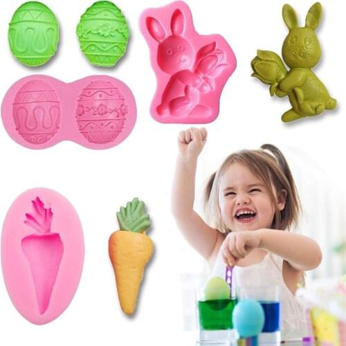 1 Piece Rabbit Shape Candle Silicone Mold Fudge Chocolate Candy Mold Home Kitchen Baking Cake Decoration Resin Glue Utensils