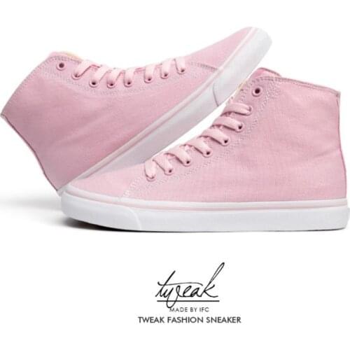 Womens Shoes Spring and Autumn High-top Canvas Shoes Flat Casual Shoes Small Pink Shoes Fashion Sneakers