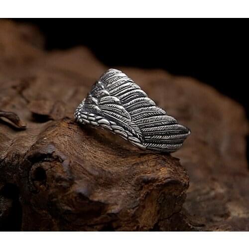 925 Sterling Silver Wing Ring Fine jewelry for Men Fashion Party Domineering Personality Gift S240