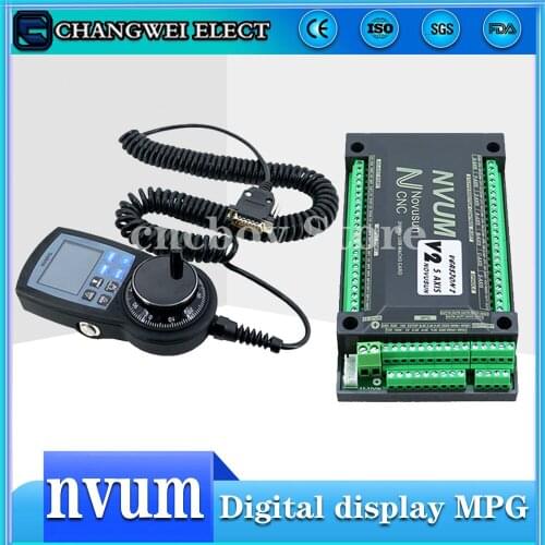 NVUM/NVEM Mach3 USB Ethernet motion card 3/4/5/6 axis control system 200KHz + 6 axis Digital display MPG for CNC milling machine