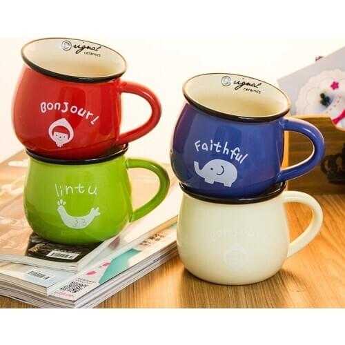 Retro creative ceramic cup pot-bellied cups Milk for breakfast a cup of coffee cup Glaze mug