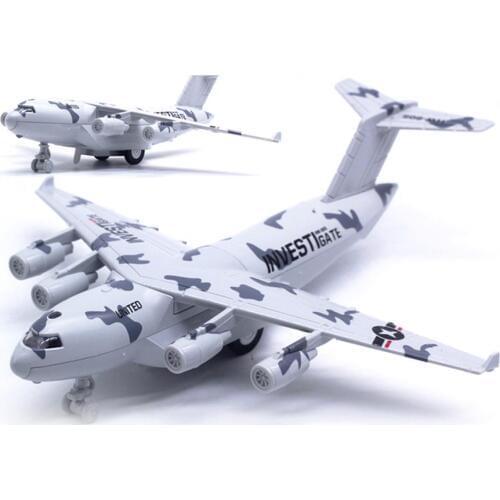Diecast C17 Transport Plane Pull back Light Sound Aircraft Model Education Toy