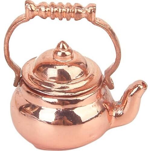 Retro Miniature Kettle Open Lid Toy 1/12 Scale Dollhouse Fairy Doll Home Decor Retro design with excellent workmanship