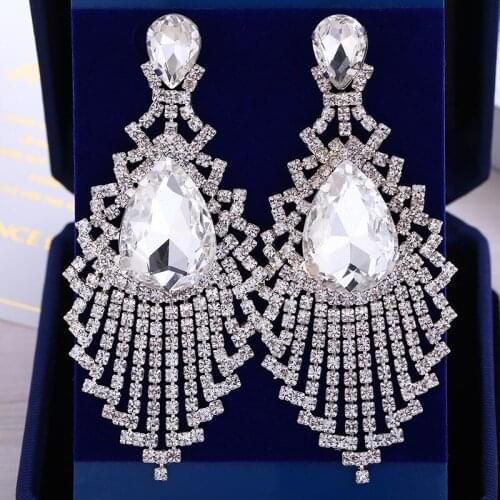 Fashion Charm Rhinestone Earrings Fashion Unique Crystal Earring Bride Wedding Wedding Banquet Drop Ball Accessories 171106-5