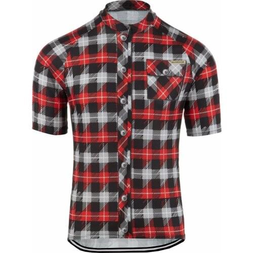 HIRBGOD 2020 New Red Plaid Bike Shirt Top Men Summer Short Sleeve Cycling Jersey MTB Mountain Road Cycling Clothing Wear,HK333