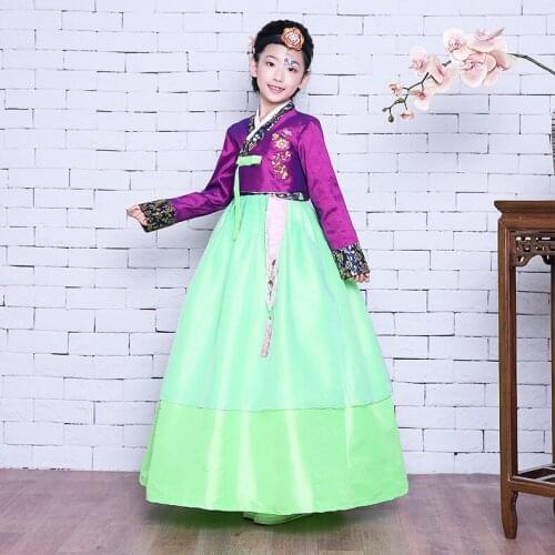 Original Childrens Embroidered Hanbok Korean Costume Korean Costume Performance Costume Girl Hanbok Dress