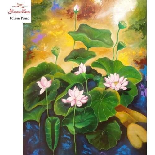 5D Full Square Diamond Painting flower Embroidery Diamond Mosaic pink lotus Picture Of Rhinestone Decor Home Gift