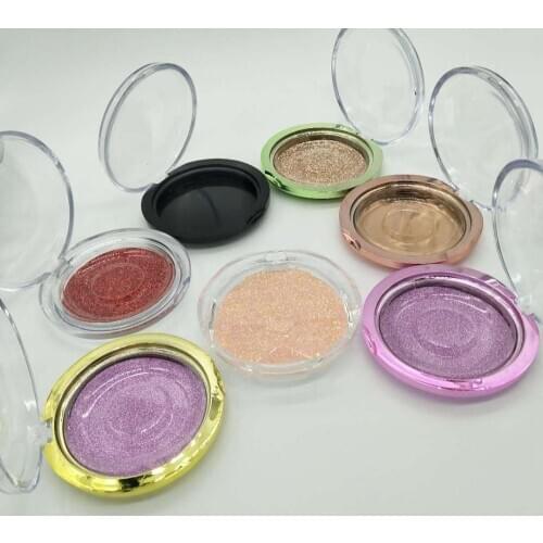 Lash package wholesale 10pcs / 50pcs round lash case eyalsh package 3d 5d strip lash hard plastic eyelash box with clear tray