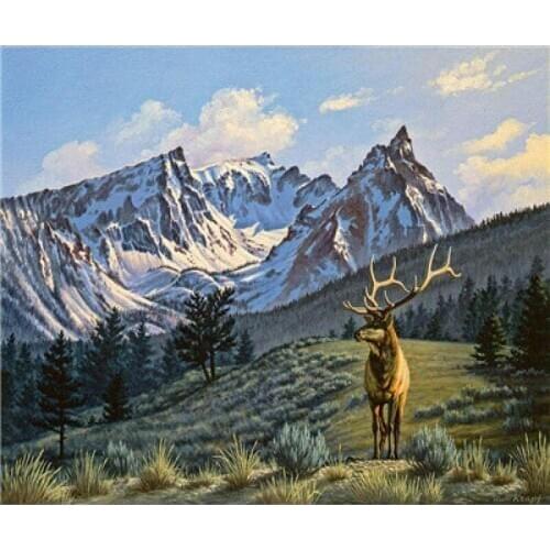 Frame Animals Deer DIY Painting By Numbers Calligraphy Painting Acrylic Paint By Numbers Kit Home Decor Wall Art Picture Gift