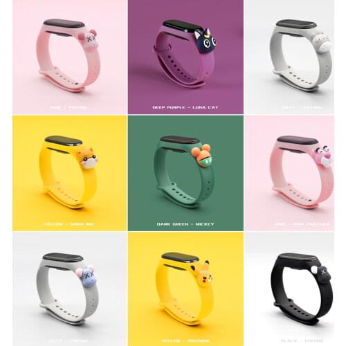 Toy Strap For Xiaomi Mi Band 6 5 4 3 Silicone Wristband Replacement Bracelet For Xiaomi Band 4 3 MiBand 5 6 Wrist TPU Strap