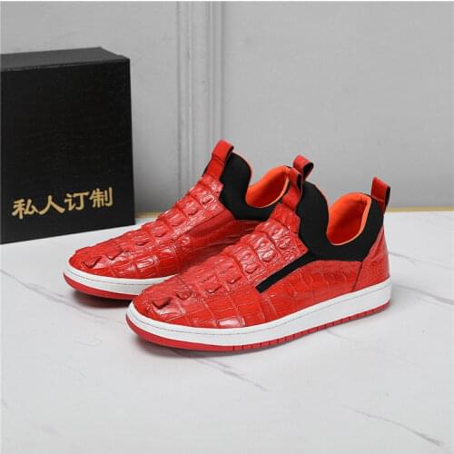 Authentic Crocodile Skin White Foaming Sole Mens Moccasins Shoes Genuine Exotic Alligator Leather Male Slip-on Flats Loafers