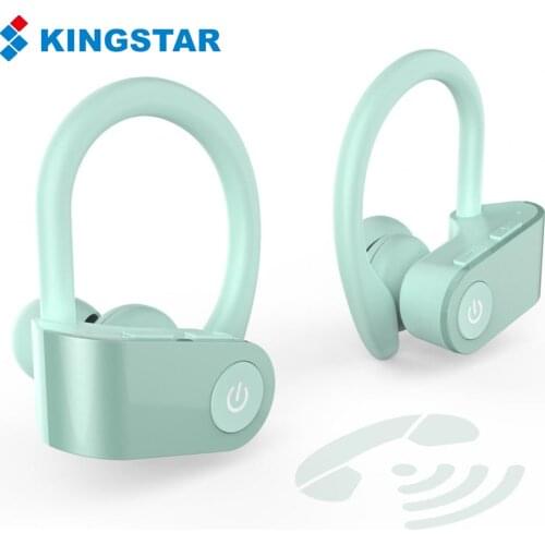 KINGSTAR TWS Bluetooth Earphones Wireless Headphones With Microphones Sport 6D Stereo Noise Cancelling Earbuds Ear Hook Headset