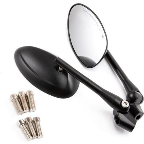 Universal Motorcycle Mirrors Rear View Mirror Side Adjustable 8MM 10MM CNC Black For Street Dirt Bike Quad Adventure Scooter